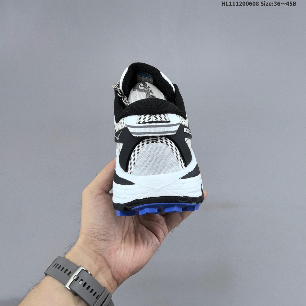 HOKA Mafate Speed 2 Low Trail Running Shoes, in White Black Blue - product image from the listing.