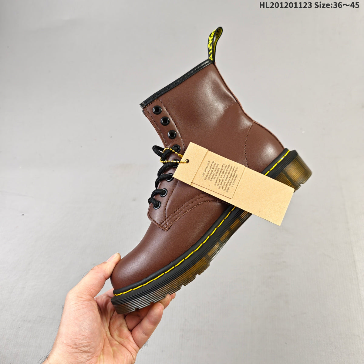 Brown Dr. Martens 1460 Bex 8-Eye Boots - product image from the listing.