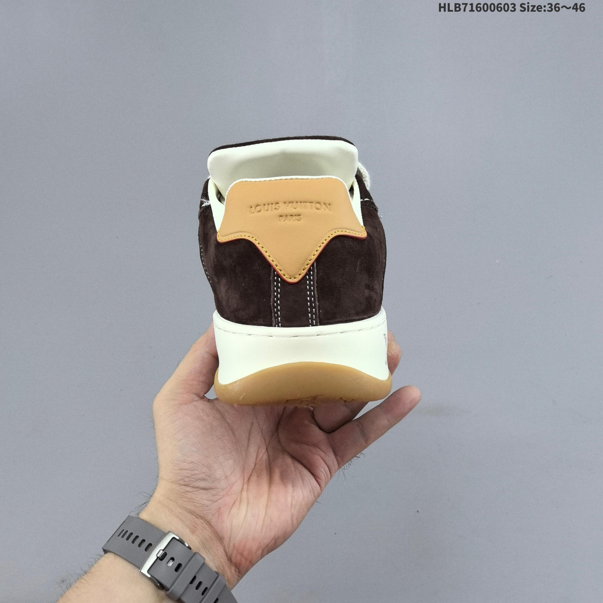 Brown and Gum Louis Vuitton Tilted Low Sneakers - product image from the listing.