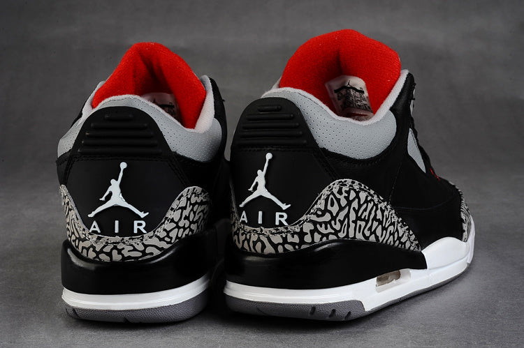 Air Jordan 3 Black Grey Red High-Top Sneakers - product image from the listing.