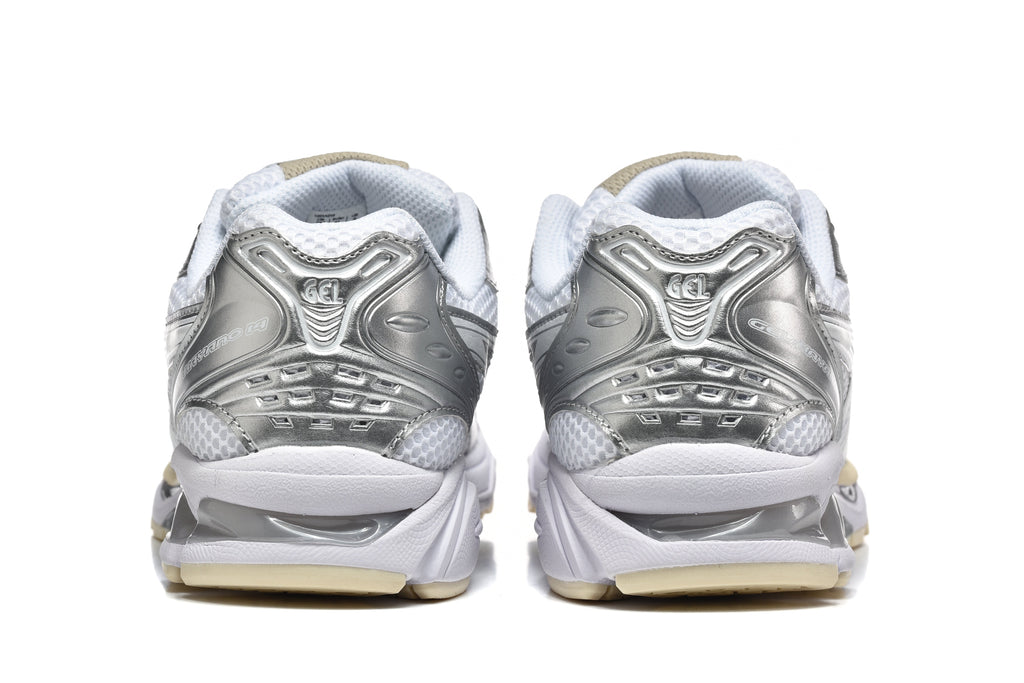 White and Silver ASICS Gel-Kayano 14 Sneakers - product image from the listing.