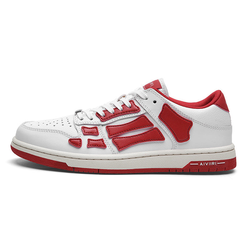 AIVIIRI Low-Top Sneakers in White and Red MFS003-124 - product image from the listing.
