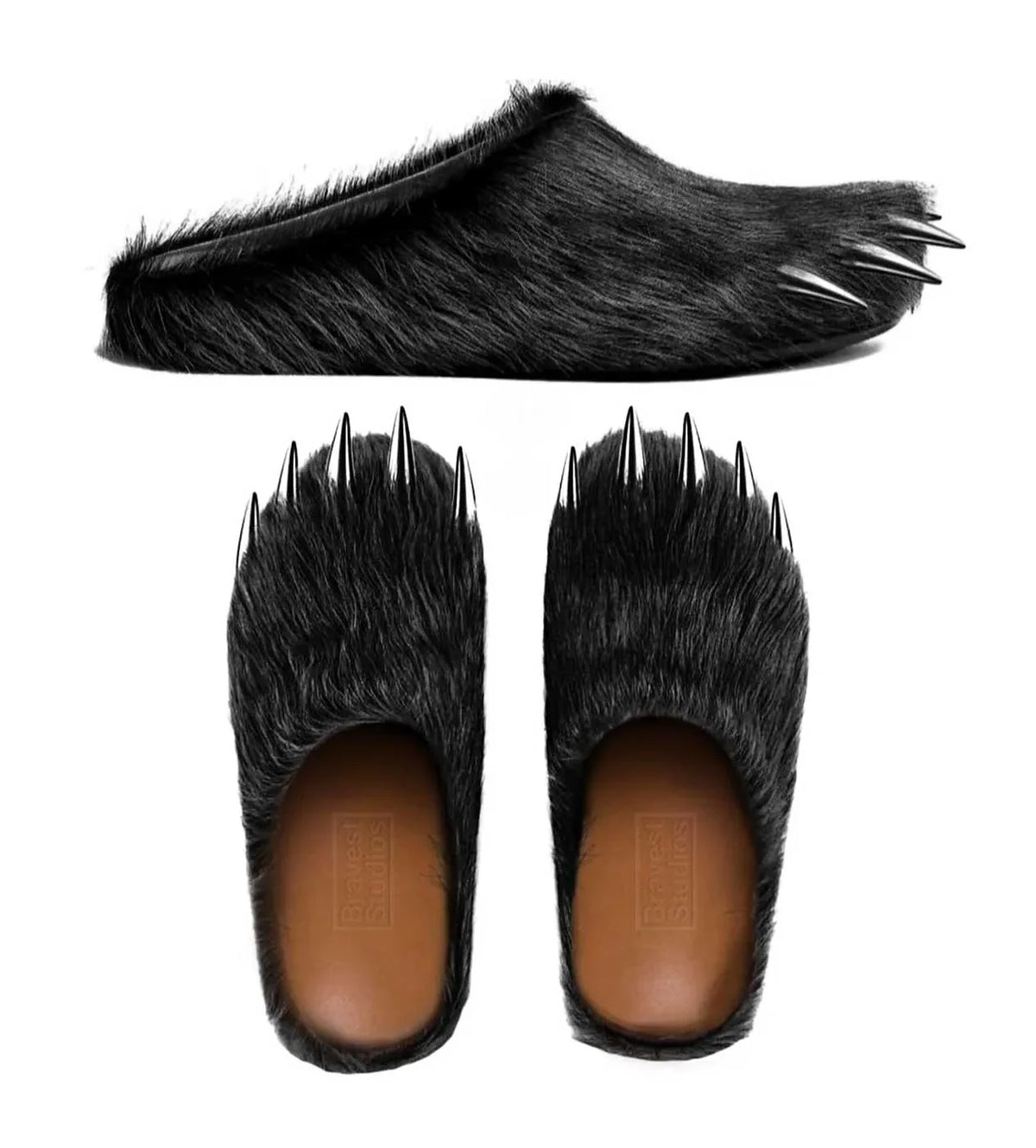Bravest Bear Claw Mules in Black - product image from the listing.