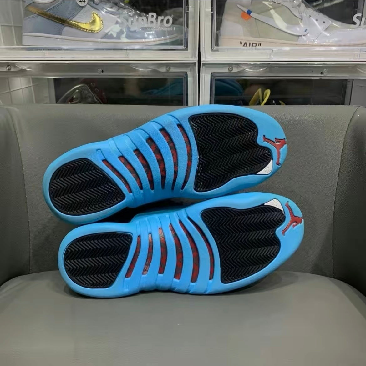 Air Jordan 12 Retro Gamma High-Top Sneakers in Blue 130690-027 - product image from the listing.