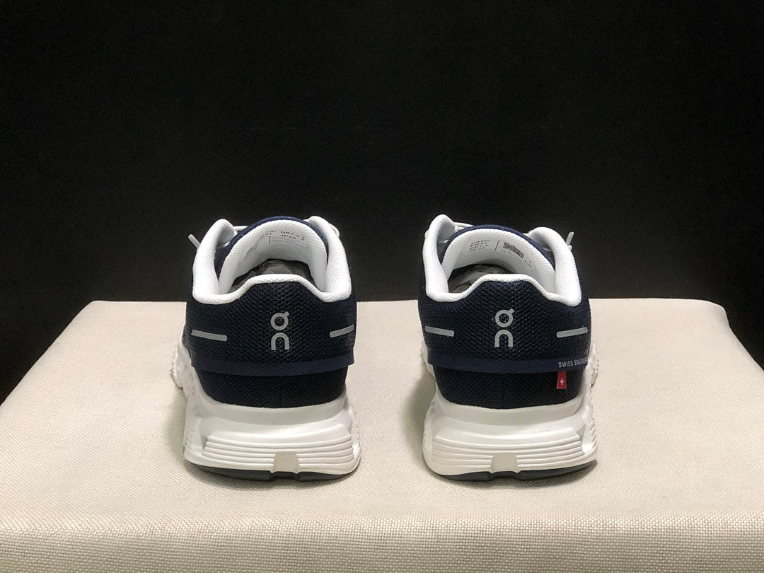 Navy and White On Cloud 6 Sneakers - product image from the listing.