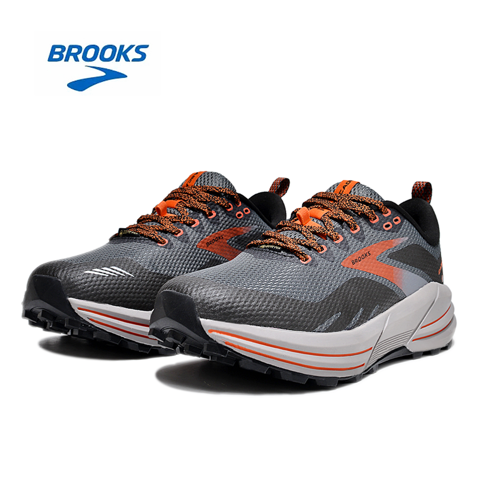 Gray and Orange Brooks Cascadia 16 Trail Running Shoes - product image from the listing.