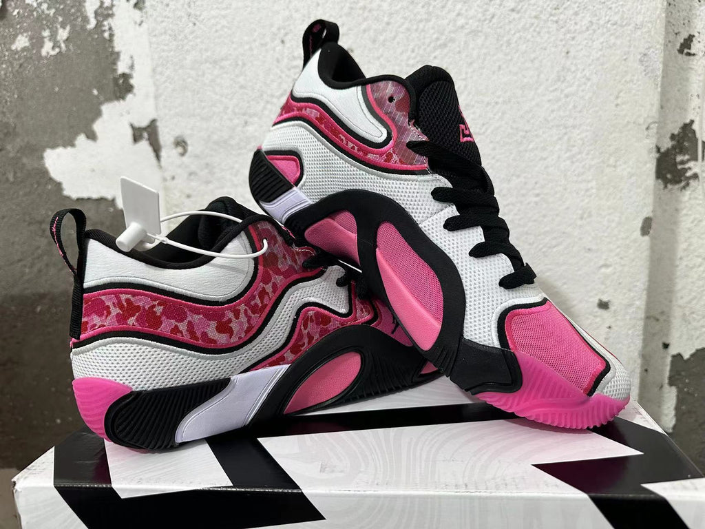 Jordan Basketball Sneakers in Black White Pink - product image from the listing.