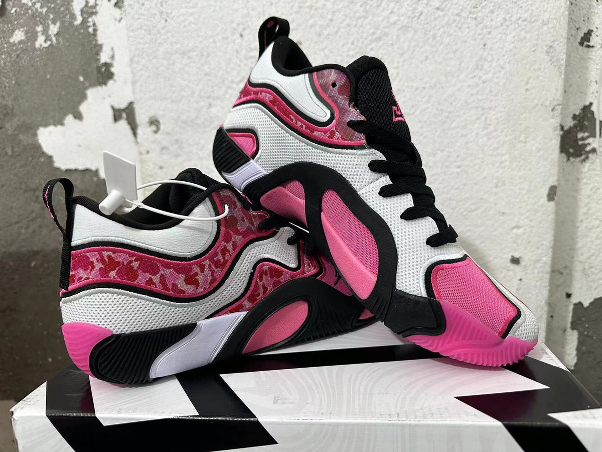 Jordan Basketball Sneakers in Black White Pink - product image from the listing.