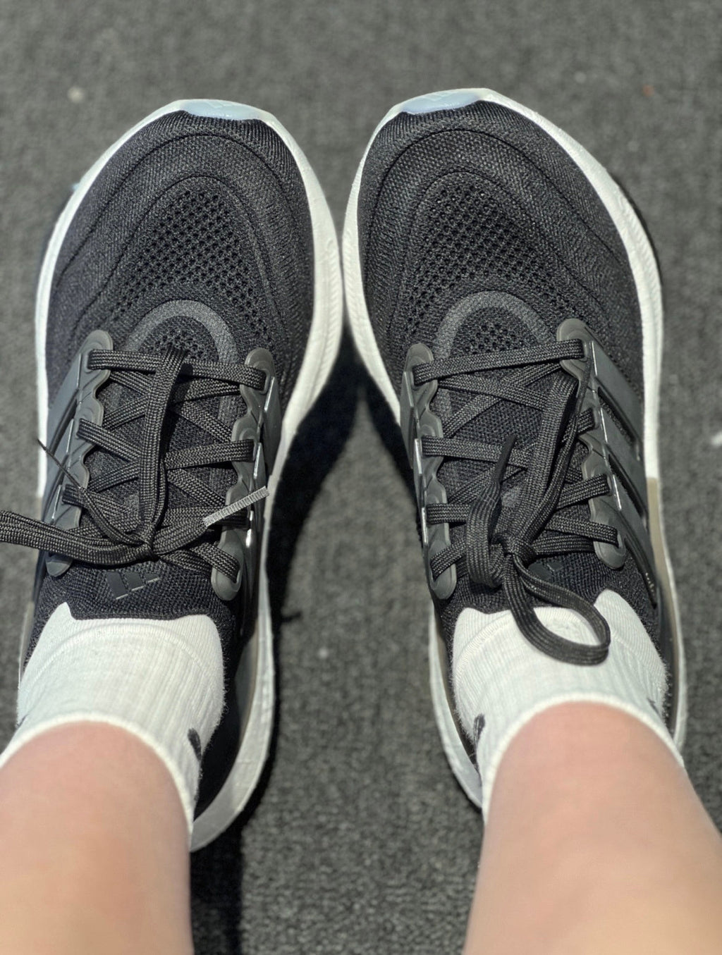 adidas Ultraboost 23 Light Running Shoes in Black White GY9351 - product image from the listing.