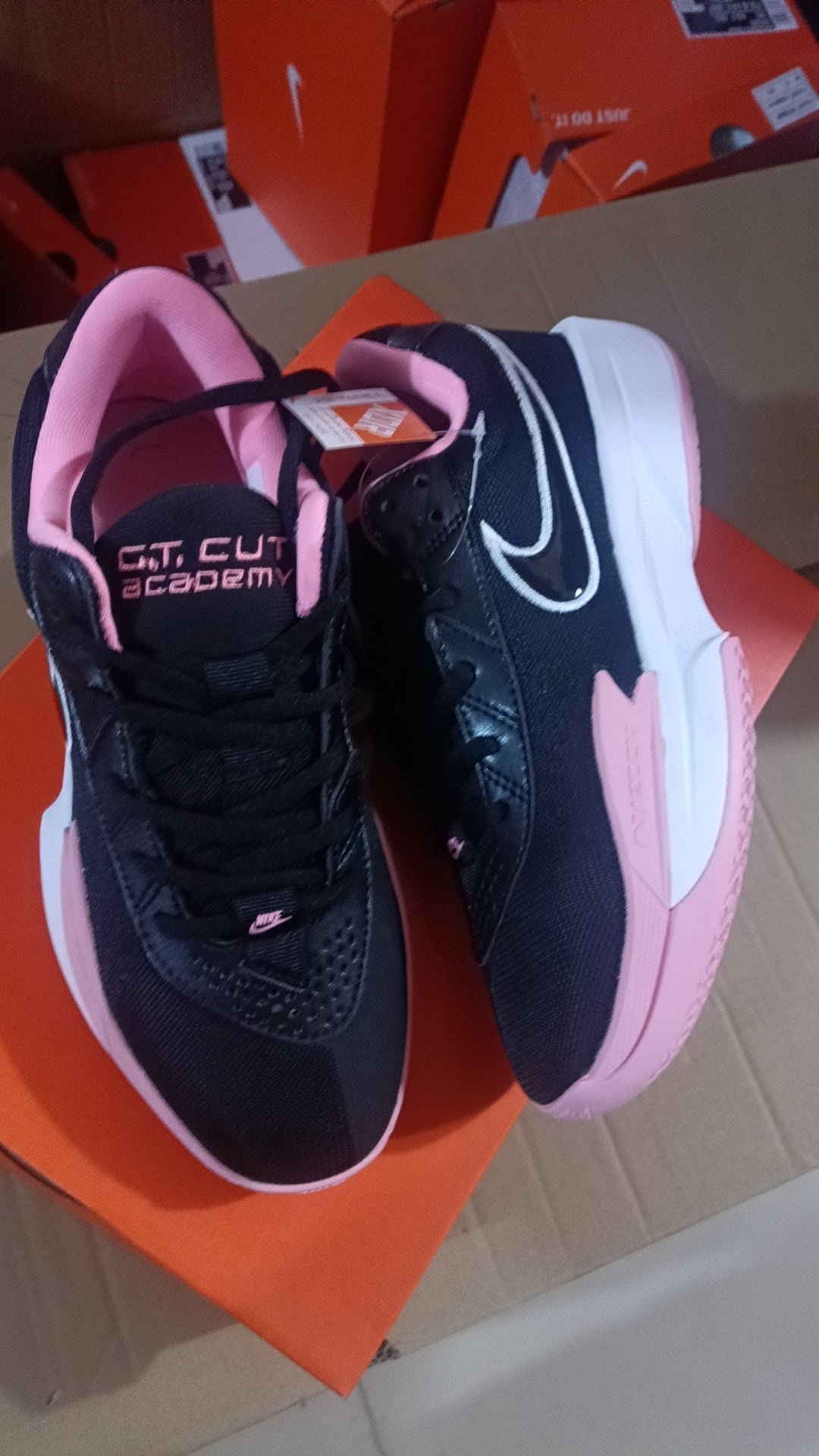 Nike Court Academy Sneakers in Black and Pink 872-8 - product image from the listing.