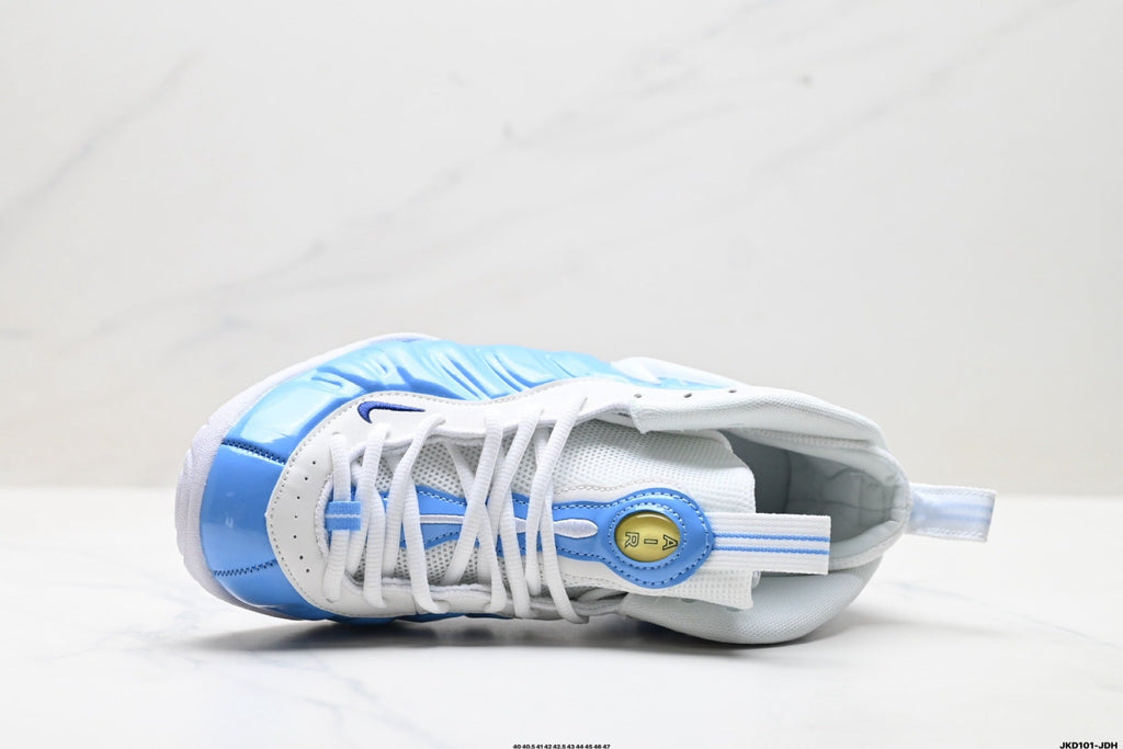 Nike Air Foamposite One Hardaway Sneakers in Blue and White - product image from the listing.