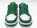 Air Jordan 1 Low White and Green Sneakers 553558-301 - product image from the listing.