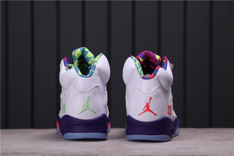 Air Jordan 5 Alternate Bel-Air Sneakers in White Purple DB3335-100 - product image from the listing.