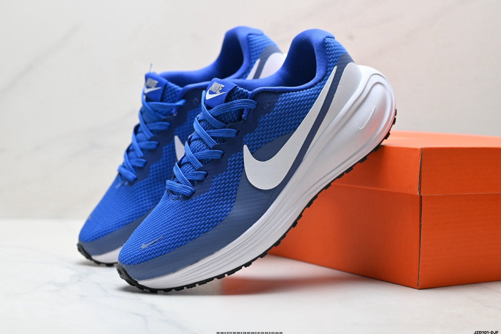 Blue and White Nike Revolution 8 Running Shoes - product image from the listing.