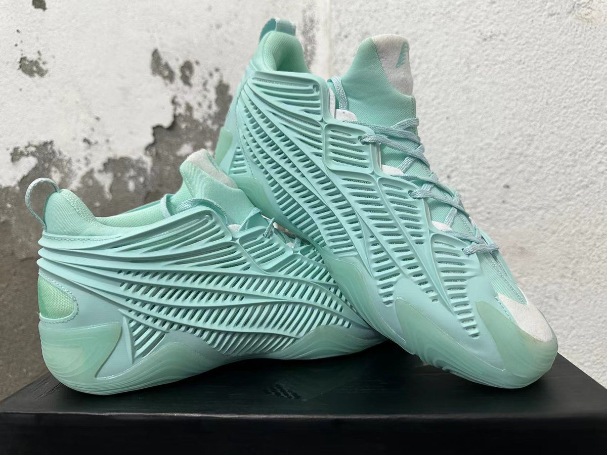 Mint Green Basketball Trainers with Sculpted Side Cages - product image from the listing.