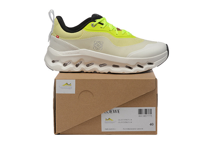 Loewe x On Cloudtilt 2.0 Sneakers in Neon in Lime and Cream - product image from the listing.