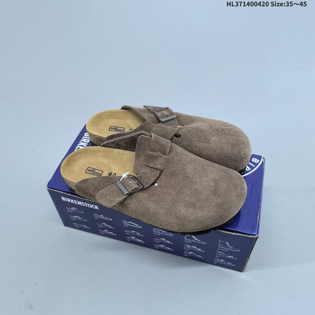 Boston VL Suede Clogs with Adjustable Buckle by Birkenstock - product image from the listing.