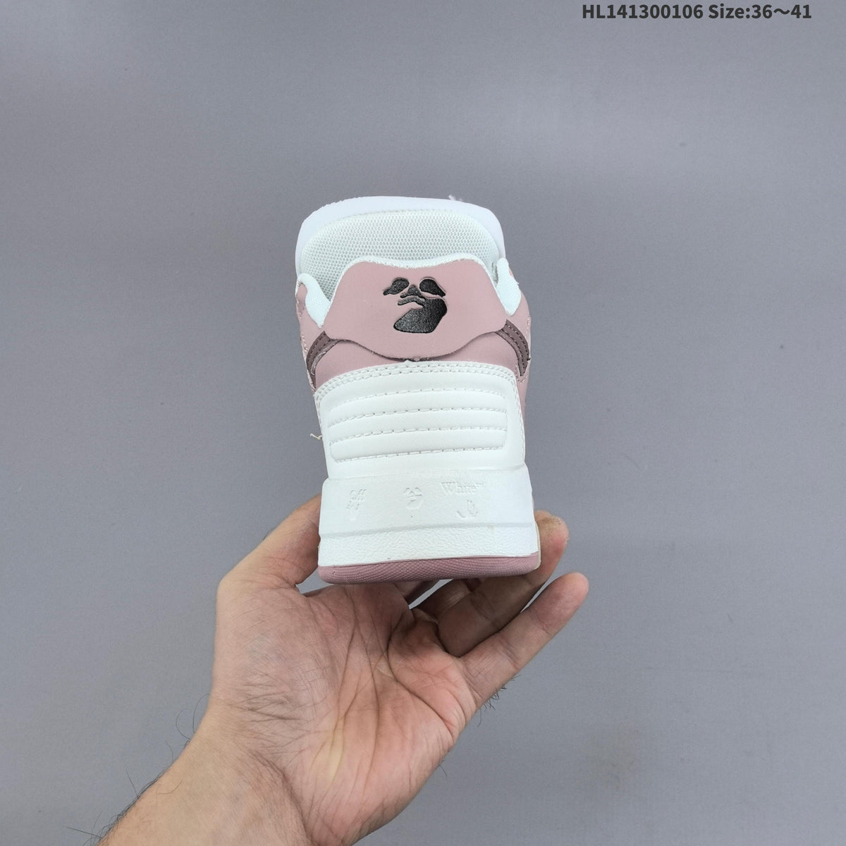 Off-White Low-Top Sneakers in White and Dusty in Pink - product image from the listing.