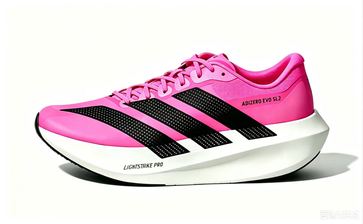 Nike Adizero Evo SL 2 Running Shoes in Pink and Black - product image from the listing.