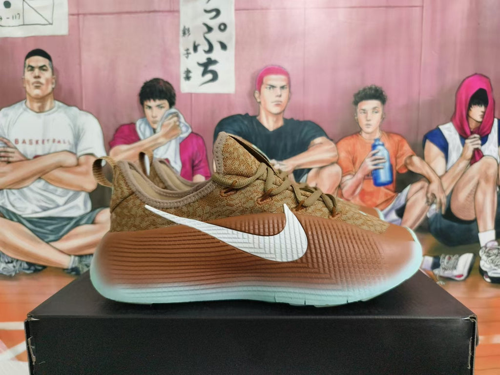 Nike Brown Low-Cut Sneakers with Mint-Tone Sole - product image from the listing.