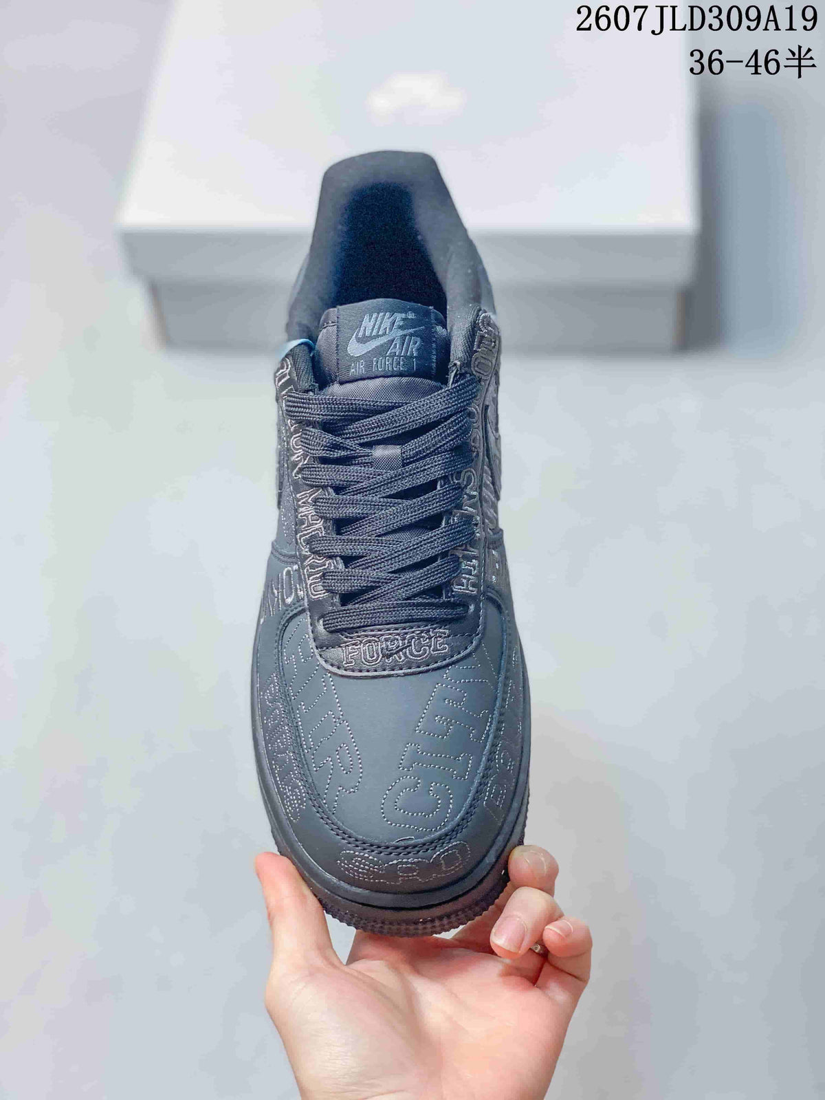 Nike Air Force 1 Low Dark Gray Graphic Trainers 2607JLD309A19 - product image from the listing.