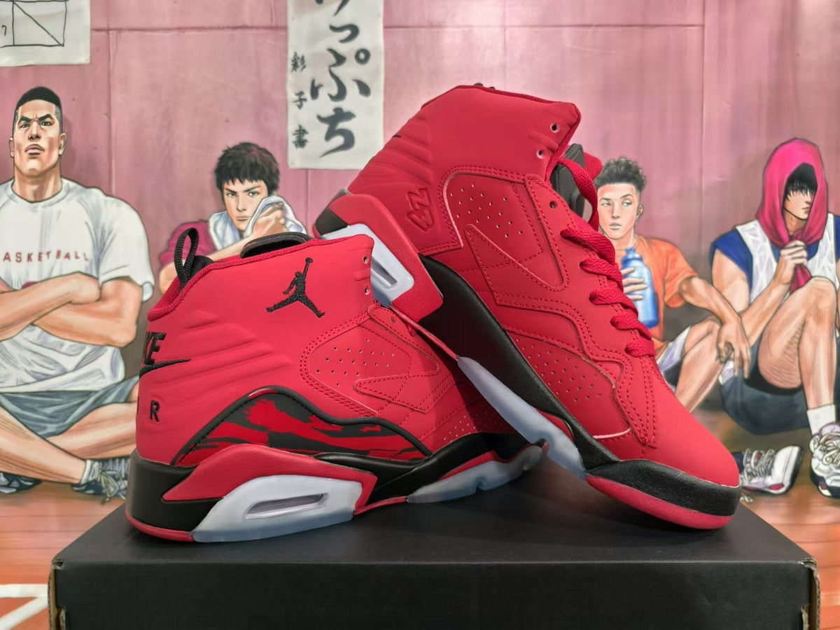 Jordan 6 Retro High-Top Sneakers in Red and Black - product image from the listing.