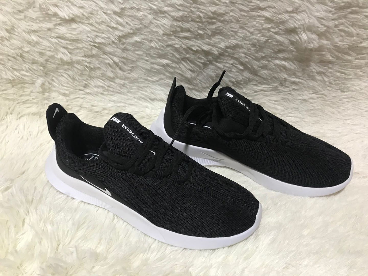 Nike Low-Top Sneakers in Black and White Knit - product image from the listing.