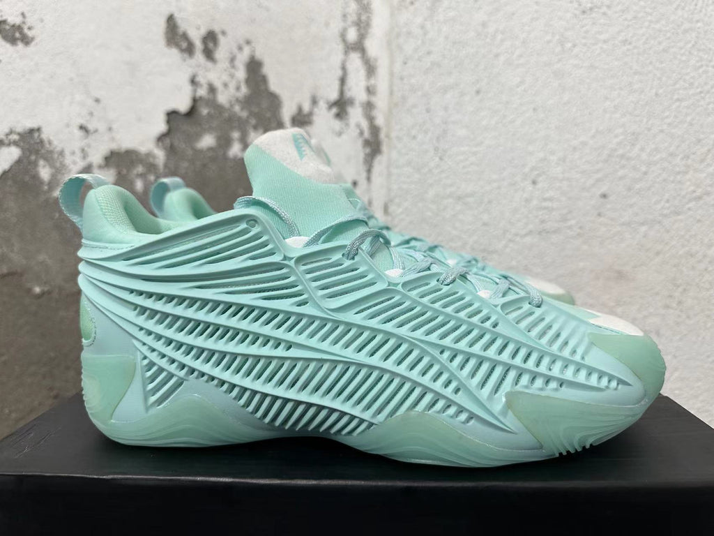 Mint Green Basketball Trainers with Sculpted Side Cages - product image from the listing.