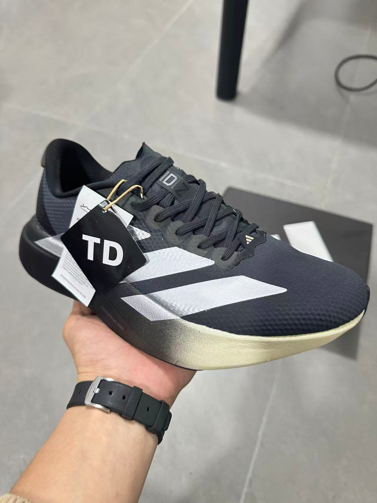 Adidas Lightstrike Pro Running Shoes in Black Silver KH8289 - product image from the listing.