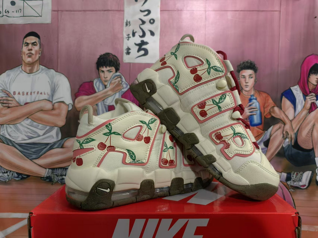 Nike Air More Uptempo Cherry Print Trainers - product image from the listing.