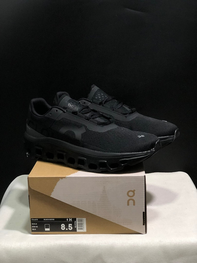 On Cloud X Running Shoes in Black Silver - product image from the listing.
