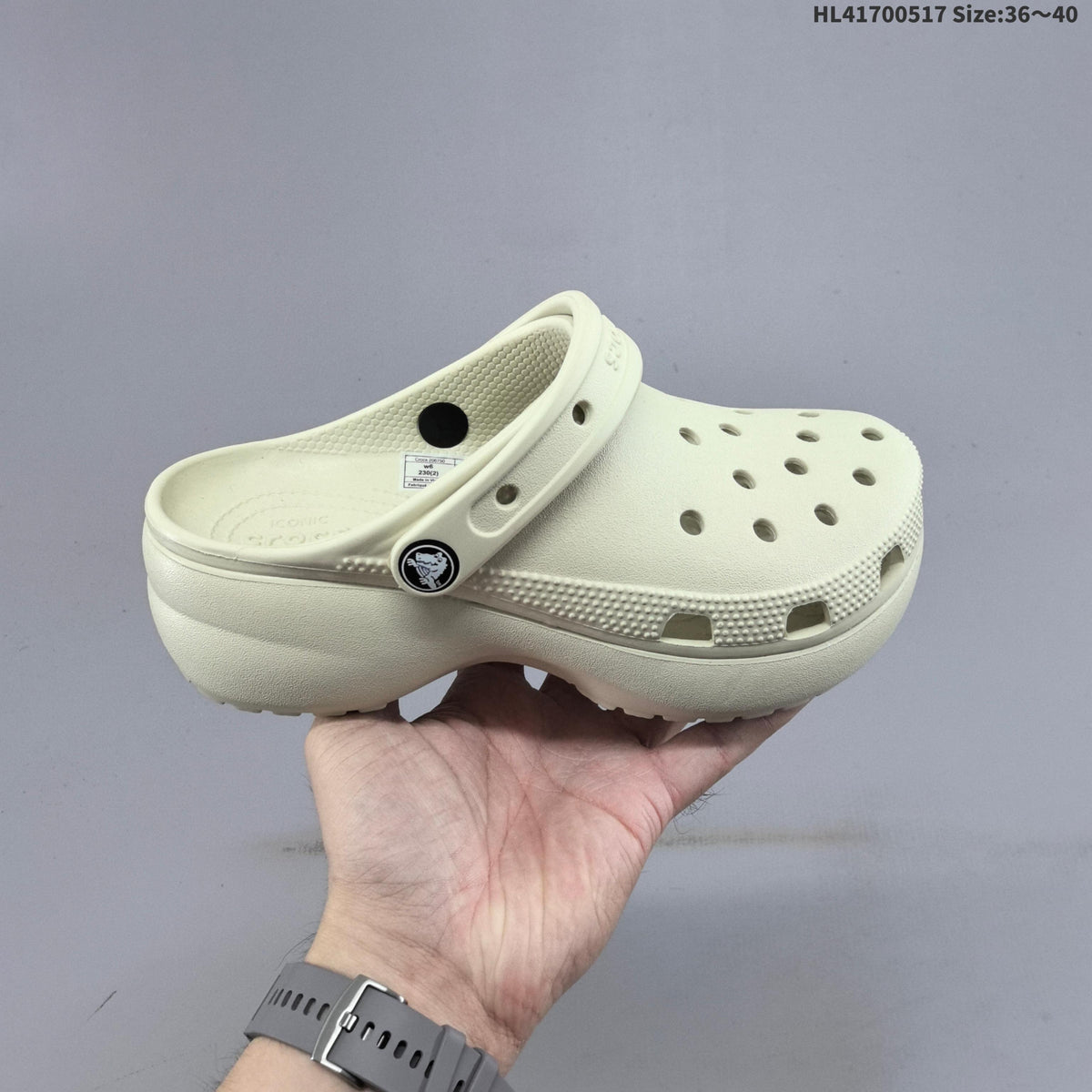 Crocs Classic Clog Platform Clog in Black, White or in Cream - product image from the listing.