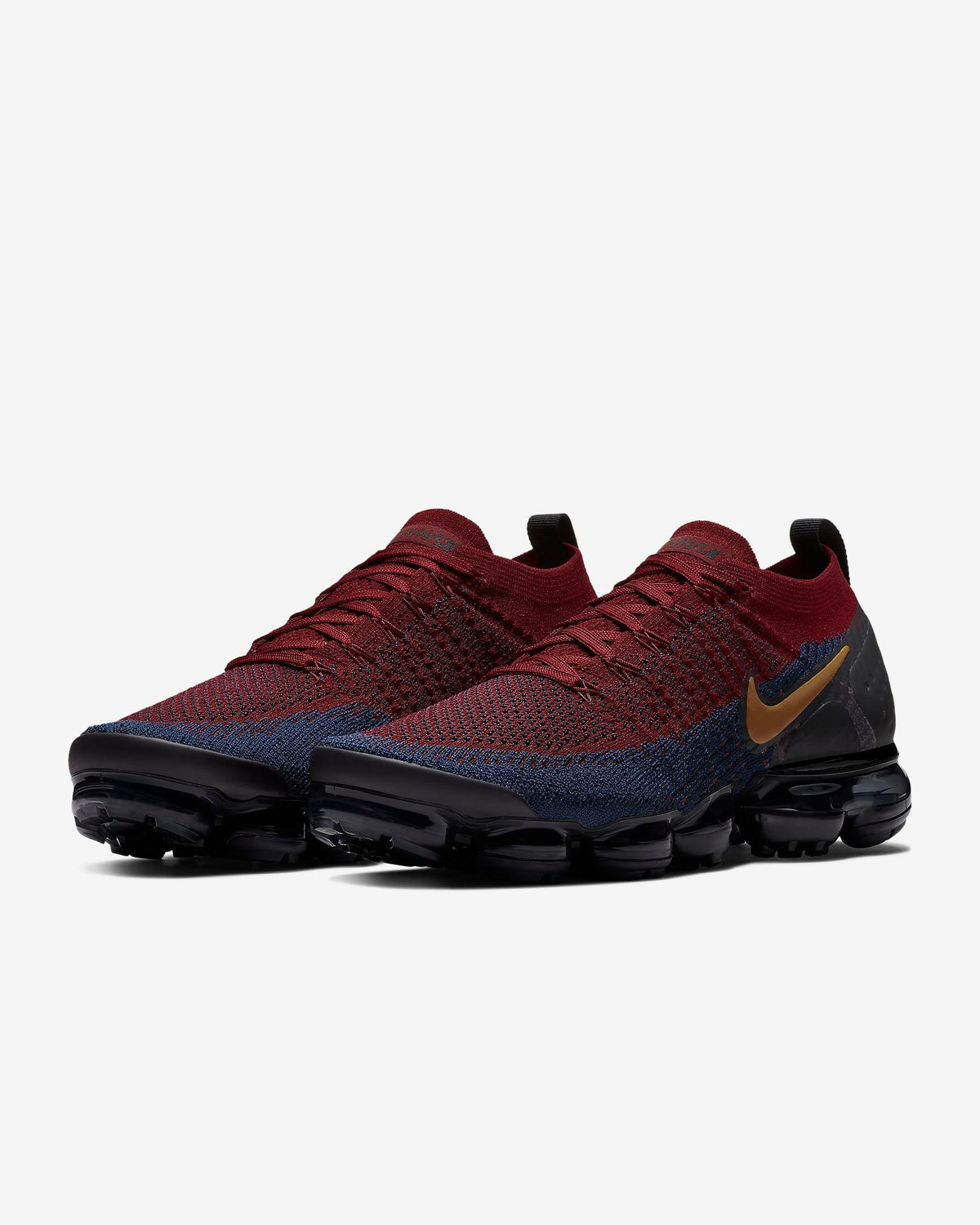 Nike Air VaporMax Flyknit 2 Running Shoes in Burgundy 942842-601 - product image from the listing.