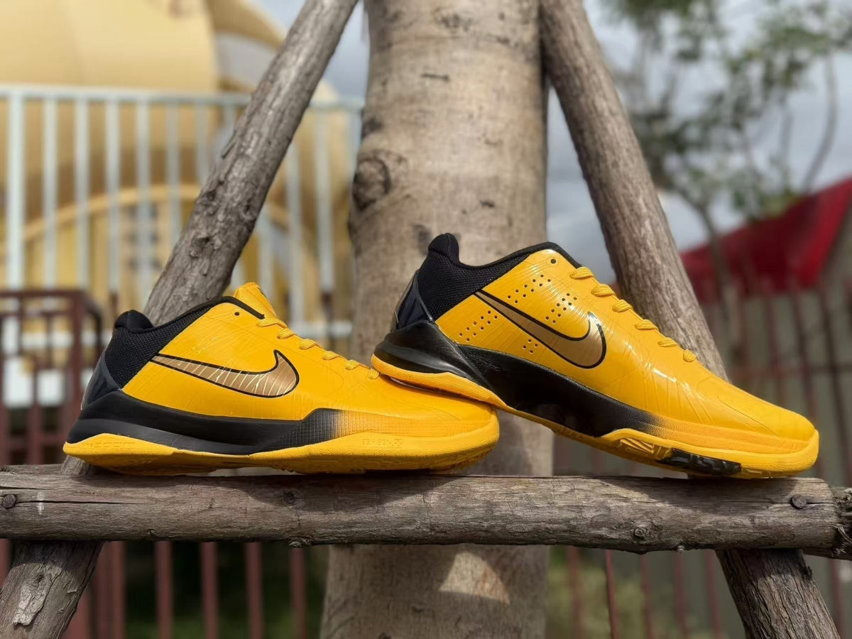 Yellow and Black Nike Kobe 5 Basketball Shoes - product image from the listing.