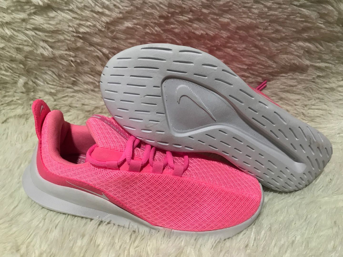 Pink and White Nike Lunarlon 5 Running Sneakers - product image from the listing.