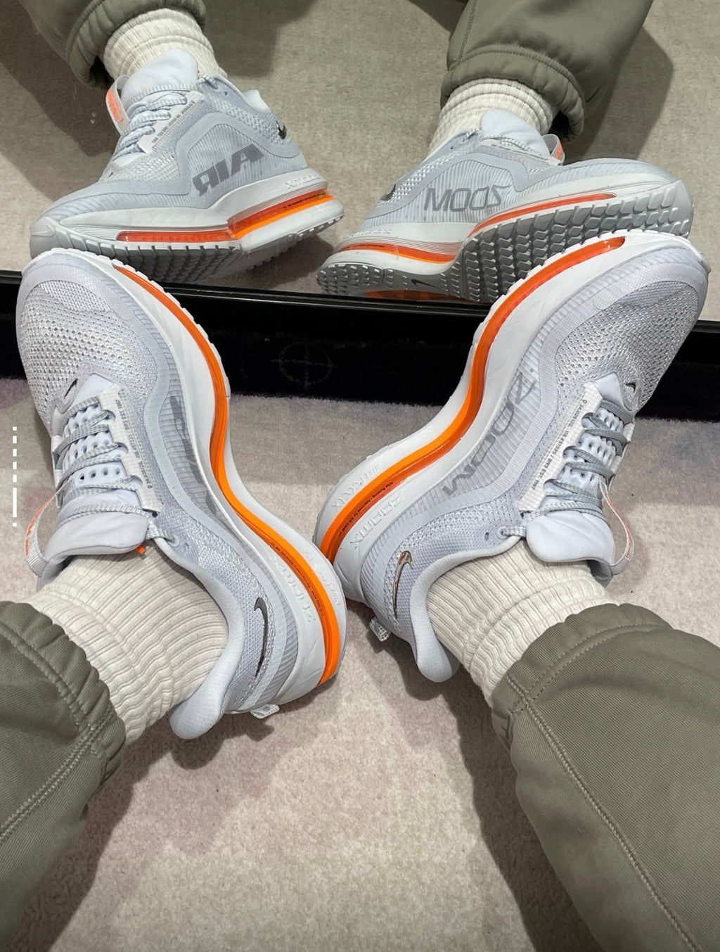 Nike Pegasus Premium Running Shoes in White and Orange HQ2592-002 - product image from the listing.