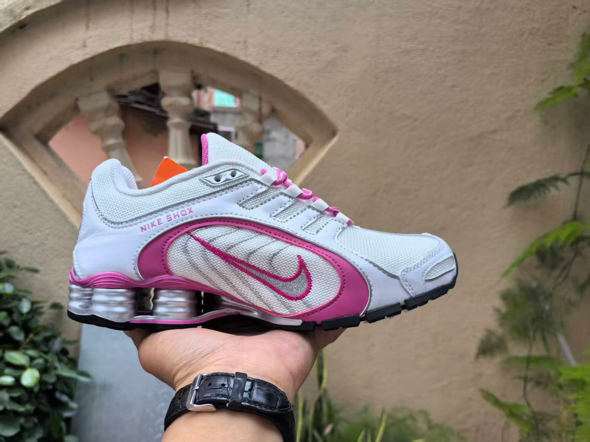 Women's Nike Shox Sneakers White and Pink - product image from the listing.