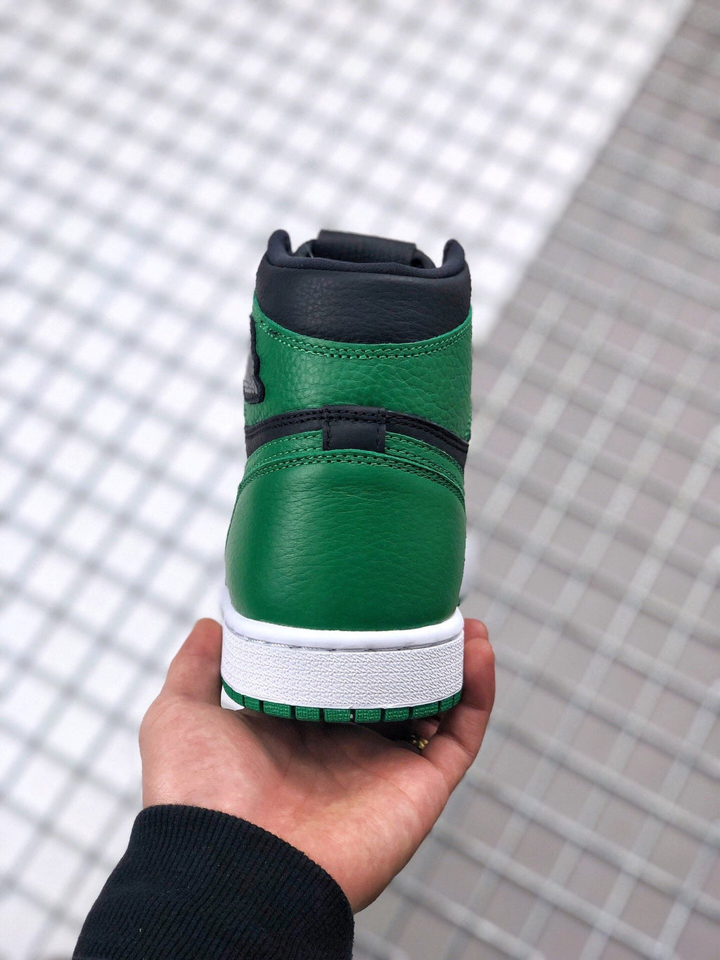 Air Jordan 1 High Pine Sneakers in Green Black 555088-030 - product image from the listing.