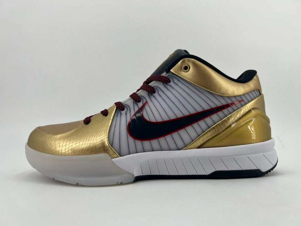 Nike Kobe 4 Protro Sneakers in Gold White 344335-141 - product image from the listing.