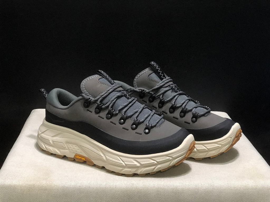 Gray and Black HOKA Tor Summit Trail Shoes - product image from the listing.