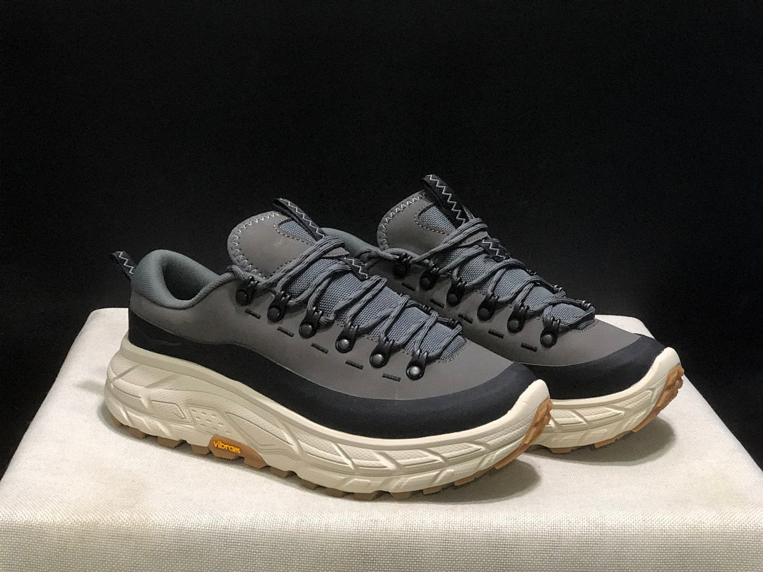 Gray and Black HOKA Tor Summit Trail Shoes - product image from the listing.