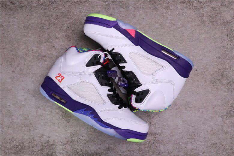 Air Jordan 5 Alternate Bel-Air Sneakers in White Purple DB3335-100 - product image from the listing.