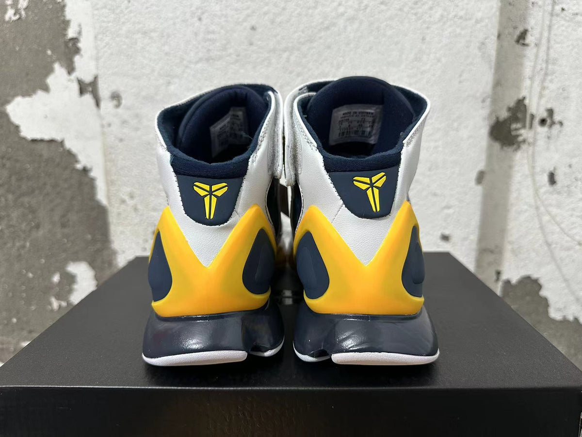 Nike Kobe 2K5 Basketball Shoes in Grey Blue Yellow - product image from the listing.
