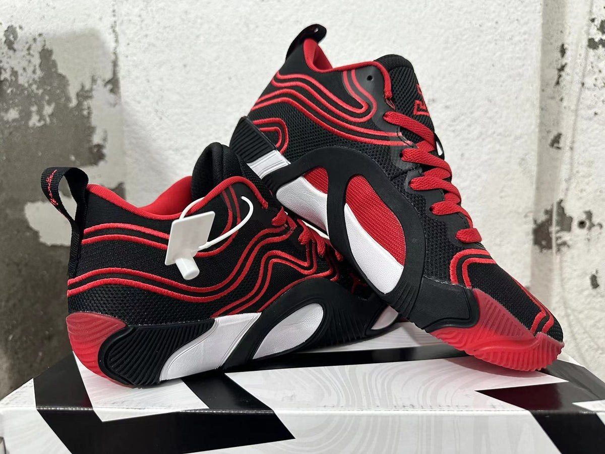 Jordan Tatum 1 Basketball Shoes in Black and Red - product image from the listing.