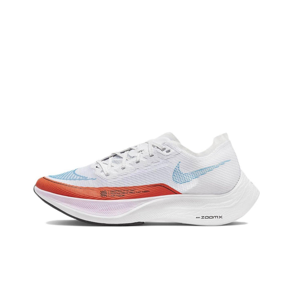 Nike ZoomX Vaporfly NEXT% 2 Running Shoes in White Blue Red CU4123-102 - product image from the listing.