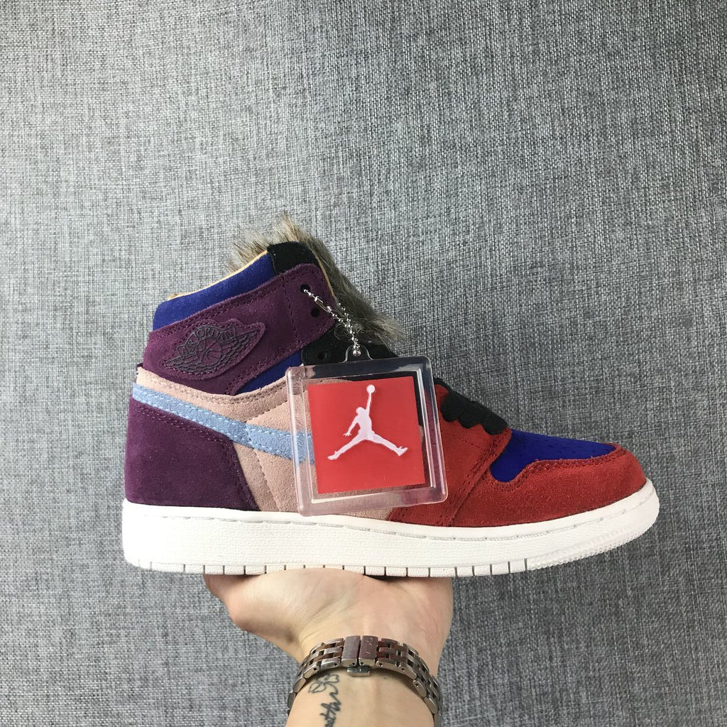 Jordan 1 High Christmas Sneakers in Red Multicolor - product image from the listing.