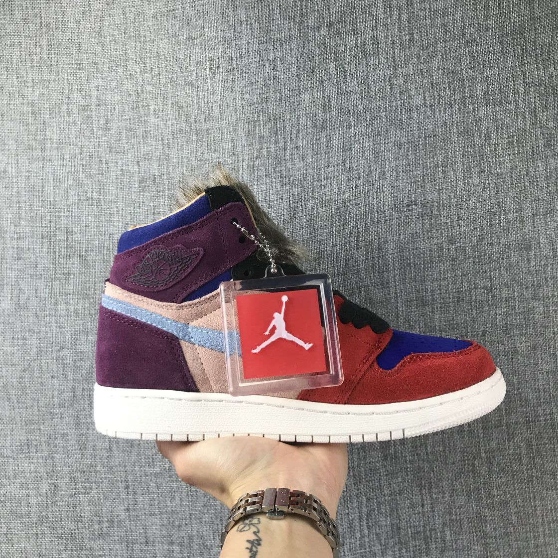 Jordan 1 High Christmas Sneakers in Red Multicolor - product image from the listing.