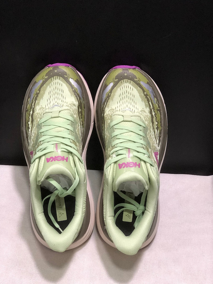 HOKA Stinson 7 Trail Running Shoes in Sage in Green - product image from the listing.