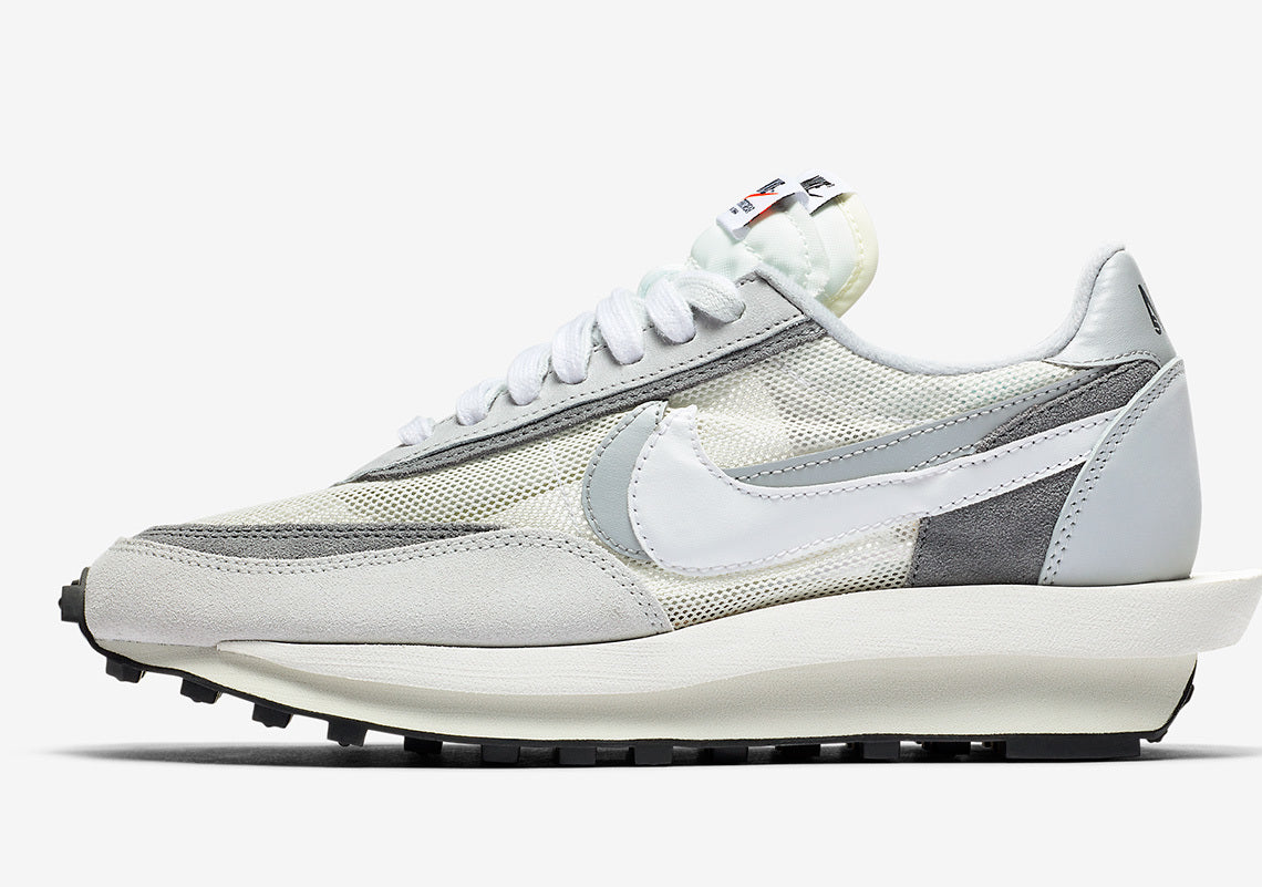White and Grey Nike x sacai LDWaffle Sneakers BV0073-100 - product image from the listing.