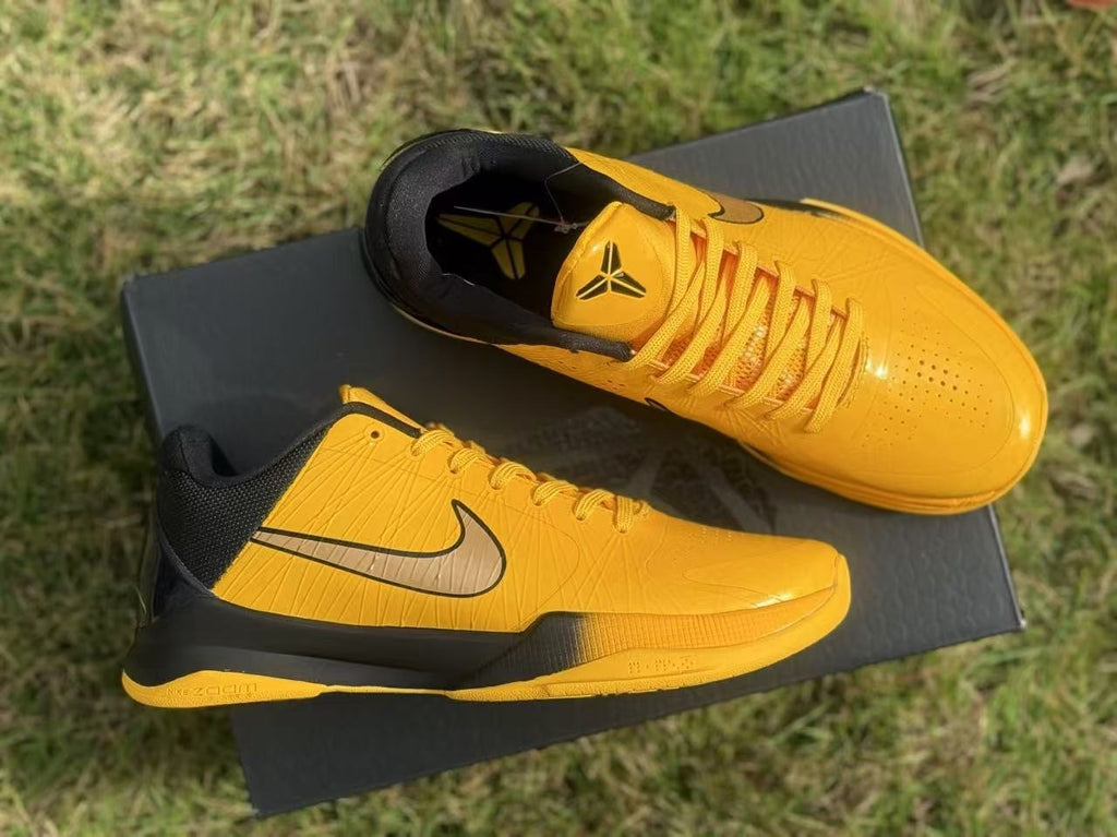 Yellow and Black Nike Kobe 5 Basketball Shoes - product image from the listing.